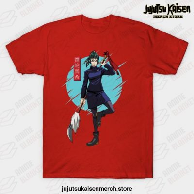 Jujutsu Kaisen - Maki Zenin Blue Cirle T-Shirt Red / S