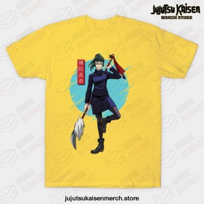 Jujutsu Kaisen - Maki Zenin Blue Cirle T-Shirt Yellow / S