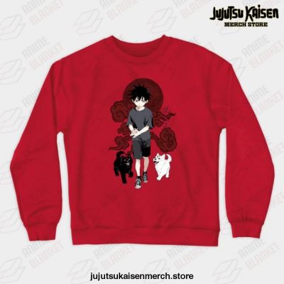 Megumi Divine Dogs - Jujutsu Kaisen Crewneck Sweatshirt Red / S
