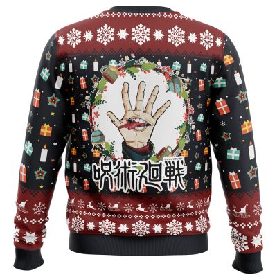 Sukuna Christmas Jujutsu Kaisen men sweatshirt BACK mockup - Jujutsu Kaisen Store