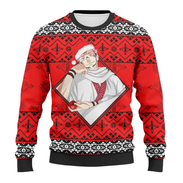 sukuna jujutsu kaisen christmas wool knitted sweater 137781 - Jujutsu Kaisen Store