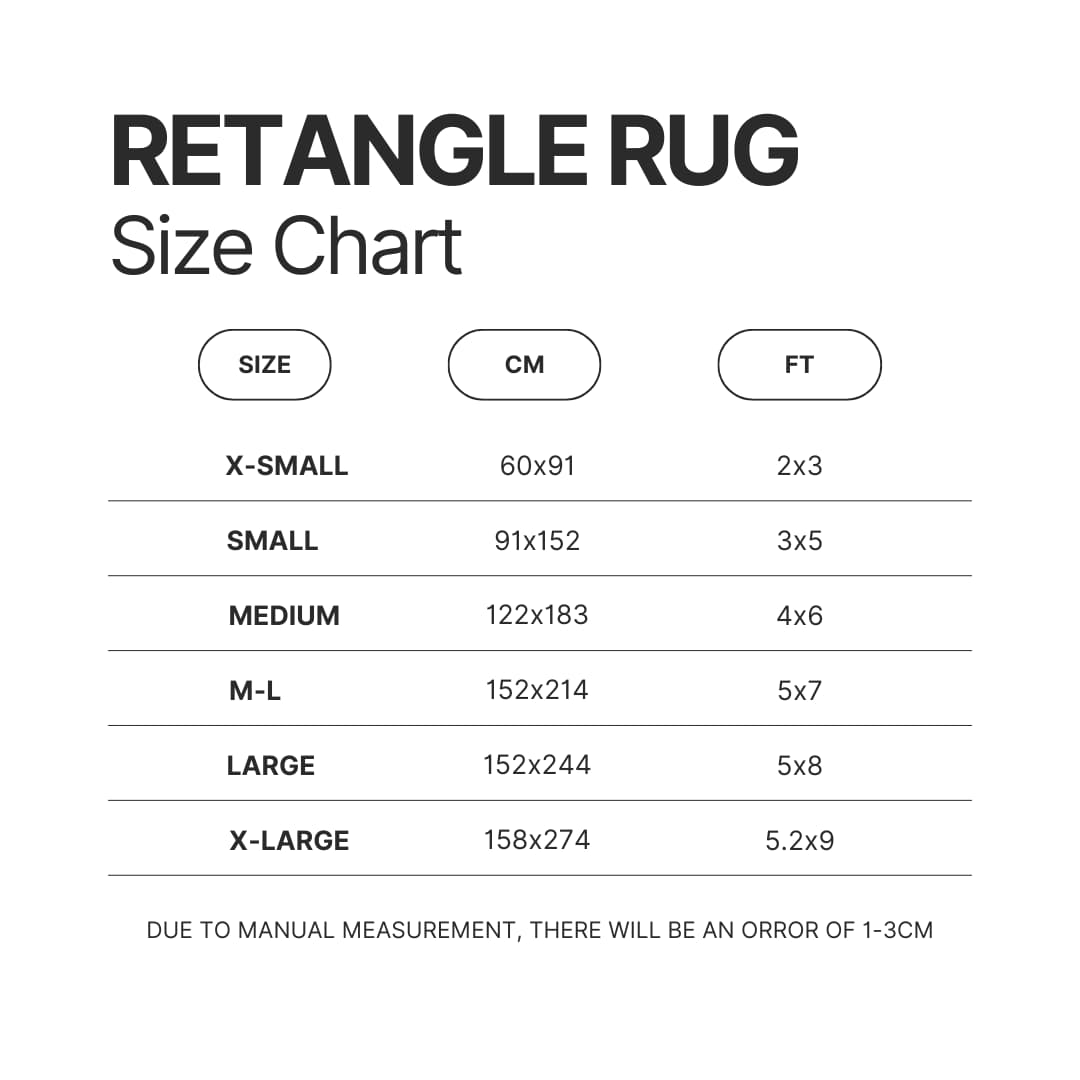 Retangle Rug Size Chart 1 - Jujutsu Kaisen Store